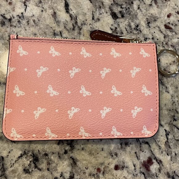 Coach Butterfly Dot Key Coin Pouch - Picture 2 of 12